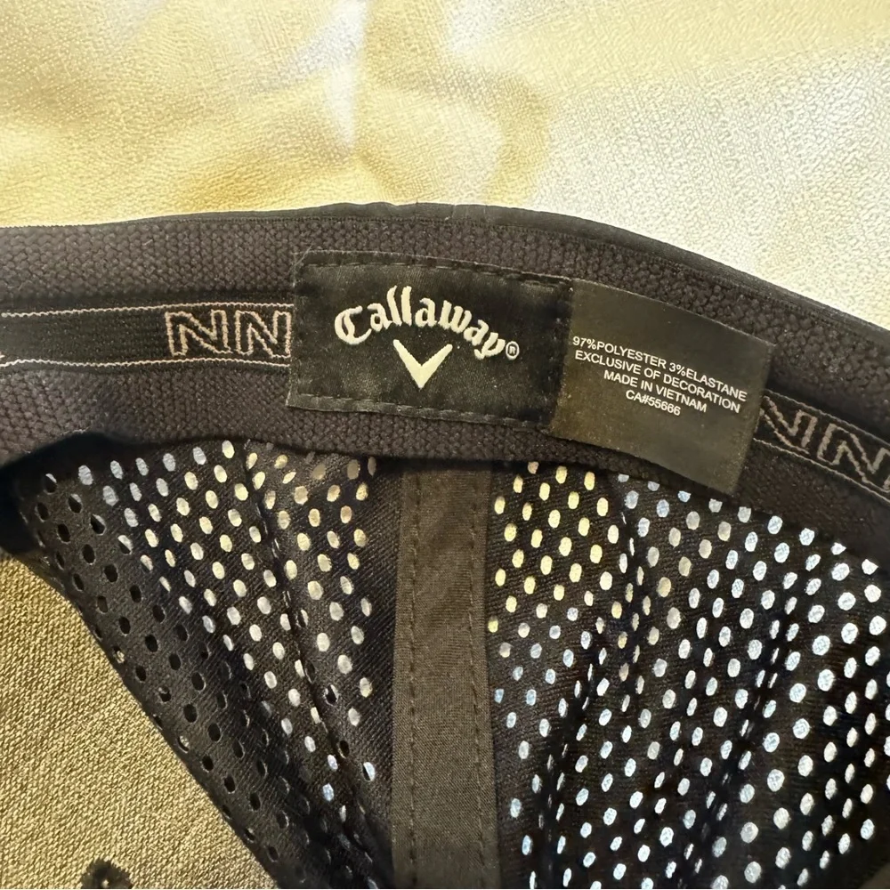 Callaway Golf XSpann Black Fitted Black Ball Cap Hat size L/XL Mesh Embroidered